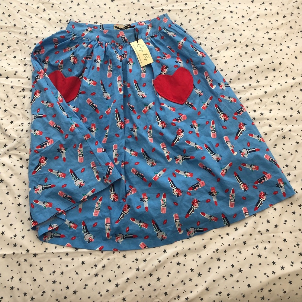 Novelty Print Lipstick Skirt